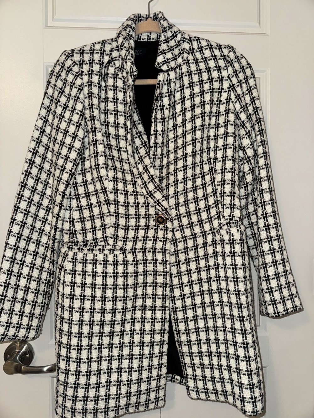 Black & White Tweed Plaid Blazer | Chic Preppy Fall Jacket